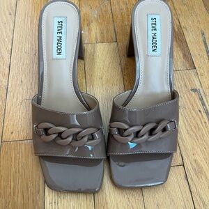 Steve Madden Taupe/Nude Chain Mule Heels